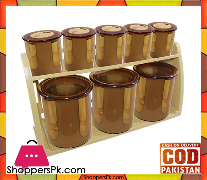 Bita Jars Set Wall Mounted Stand 9 Pcs Set Round