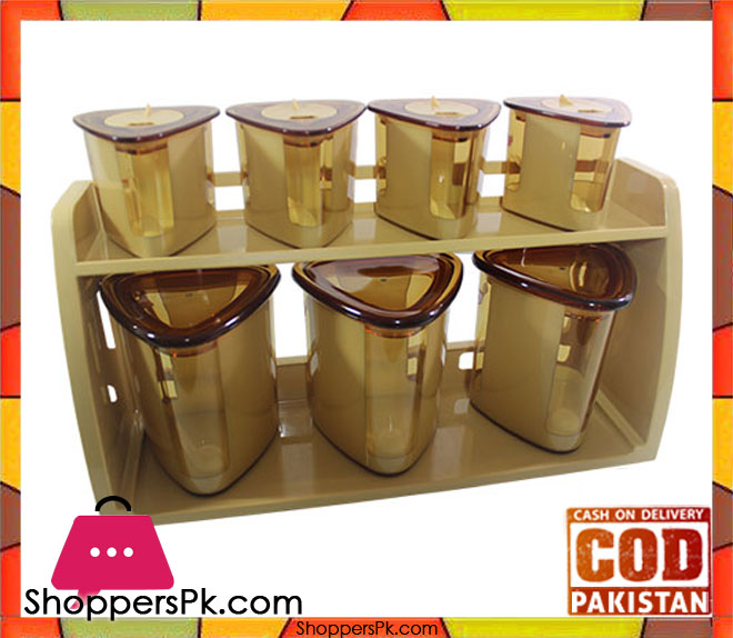 Bita Jars Set Wall Mounted Stand 8 Pcs Set Triangle