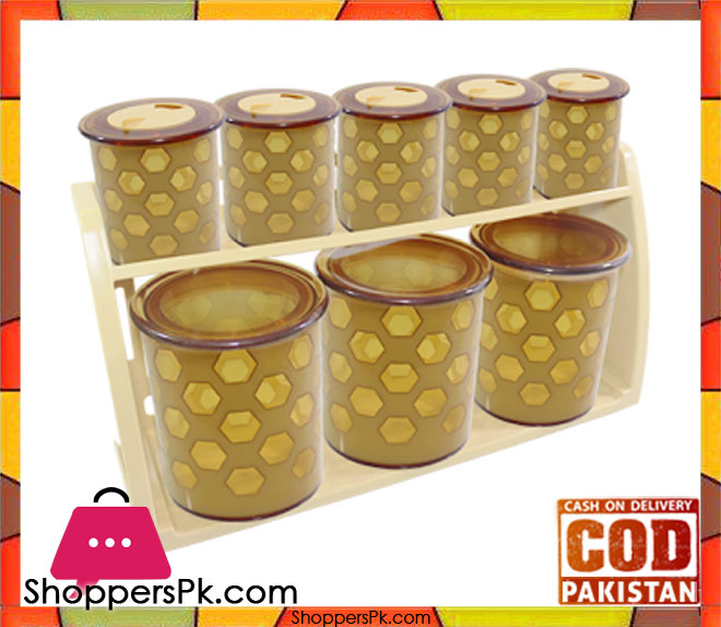 Bita Jars Set Wall Mounted Stand 9 Pcs Set Round