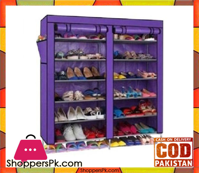 Portable 6 Layer Double Dustproof Shoe Rack T-2712