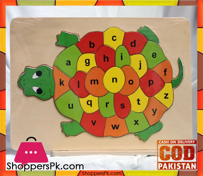 Early Educational Wooden Puzzle Toy Alphabet Turtle