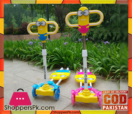 Kids Scooter Four Wheels Minion Light Music