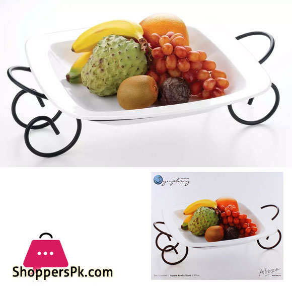 Symphony Alfresco Square Bowl With Rack 37 CM #ES3852