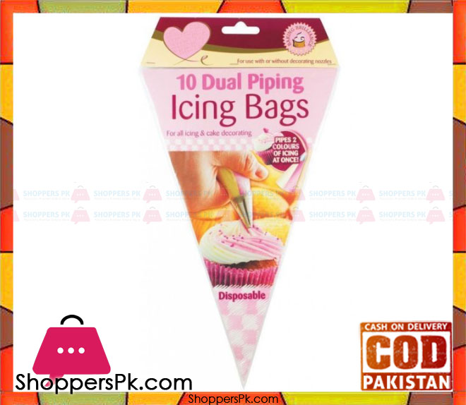 10 Pcs Dual Piping Icing Bags Disposable