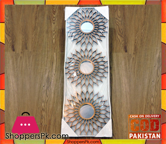 3 Pcs Plastic Frame Wall Hanging Mirror Set 24 CM Round 0-3