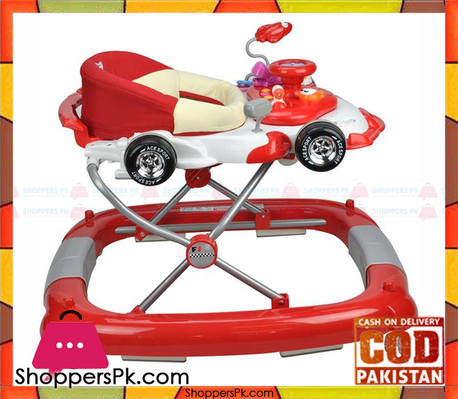 F1 Racing Car Themed Red 4-in-1 Baby Walker Play Centre
