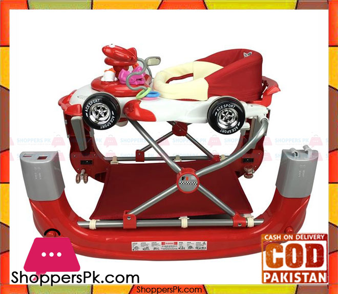 F1 Racing Car Themed Red 4-in-1 Baby Walker Play Centre