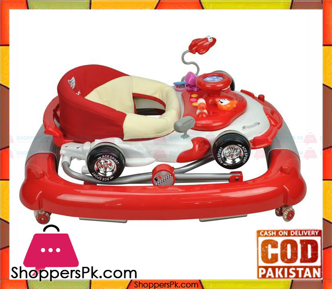F1 Racing Car Themed Red 4-in-1 Baby Walker Play Centre