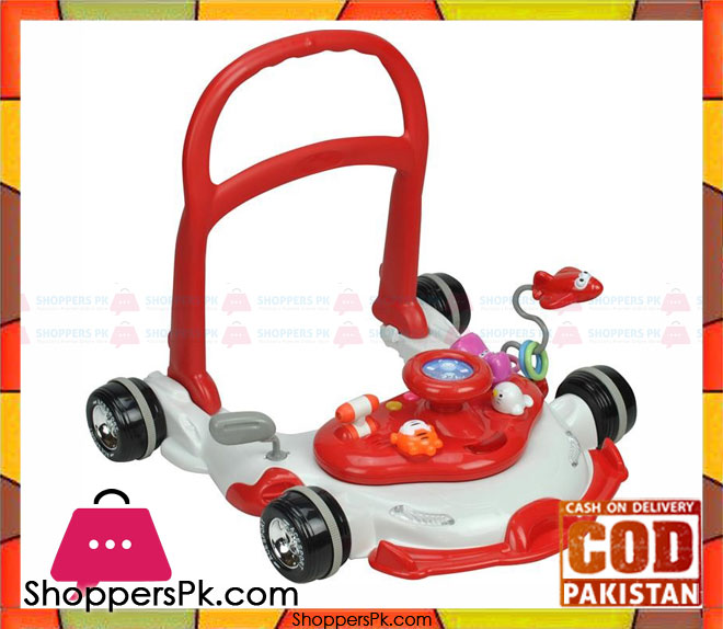 F1 Racing Car Themed Red 4-in-1 Baby Walker Play Centre