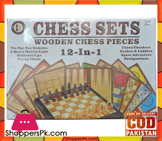 12 in 1 Wooden Chess Set