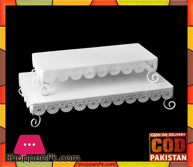 2 Piece Metal Rectangle Treat Stand