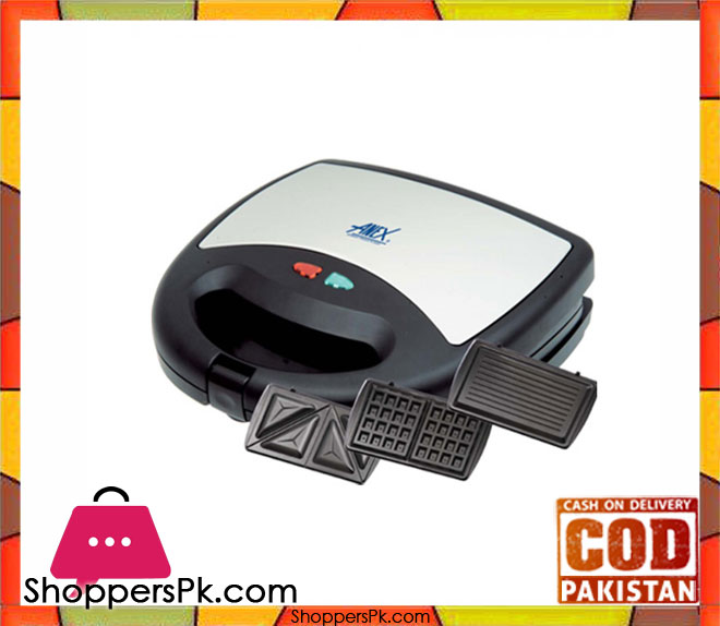Anex AG-1039 C - Sandwich, Waffle And Grill Maker - Black