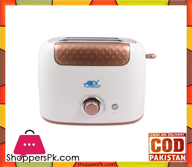 Anex AG-3001 - Deluxe 2 Slice Toaster - Brown & White