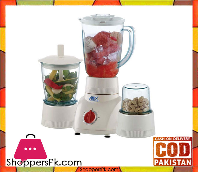 Anex AG-6026 - Blender with 2 Grinders - 3 in 1- White