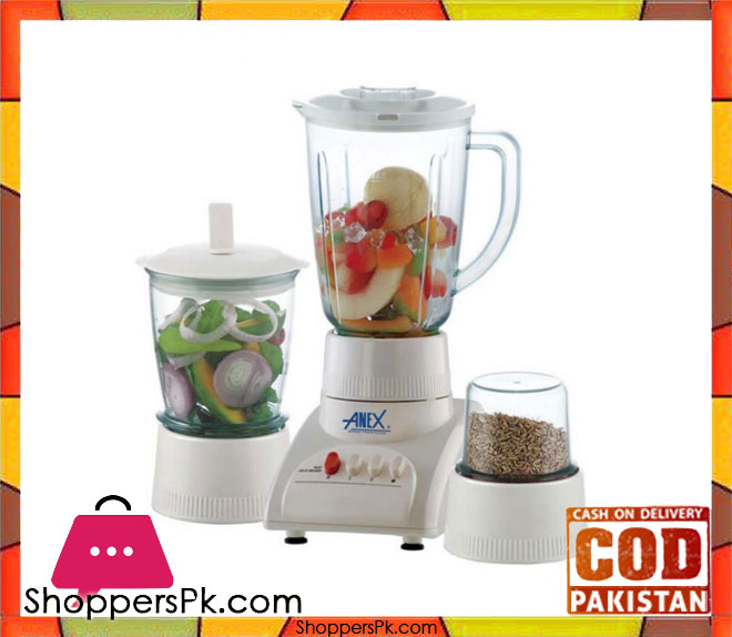 Anex AG-6023 - 3 in 1 Deluxe Blender With Grinders - White