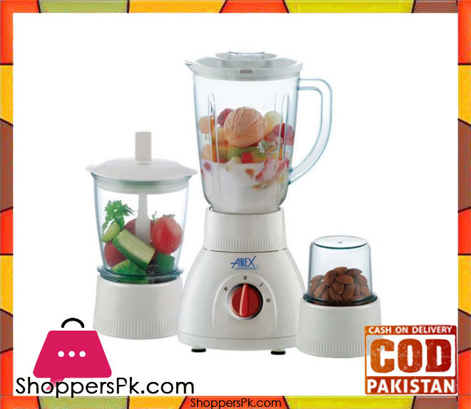 Anex AG-6029 - 3 in 1 Deluxe Blender with Grinders - White