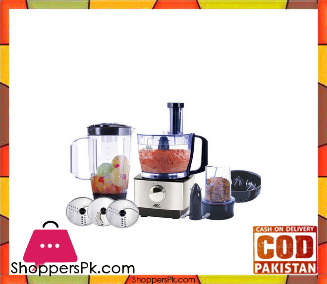 Anex AG-3041 - Food Processor With Grinder - Silver & Black