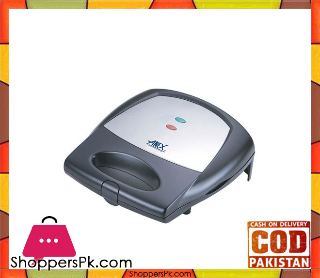 Anex Sandwich Toaster - AG-1038C - Black & Silver