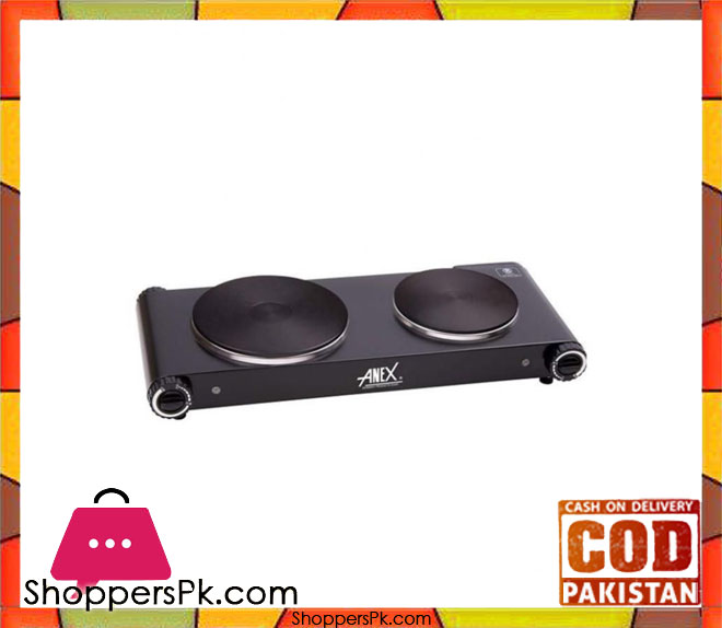 Anex AG-2062 - Deluxe Hot Plate Double - Black