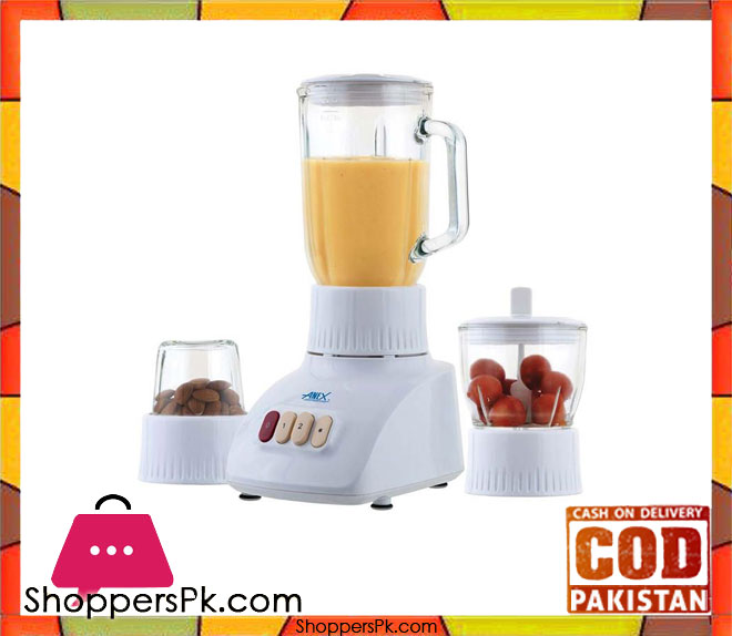 Anex AG-6040 - 3 in 1 Blender & Grinder with a Glass Jug - 400 W - White