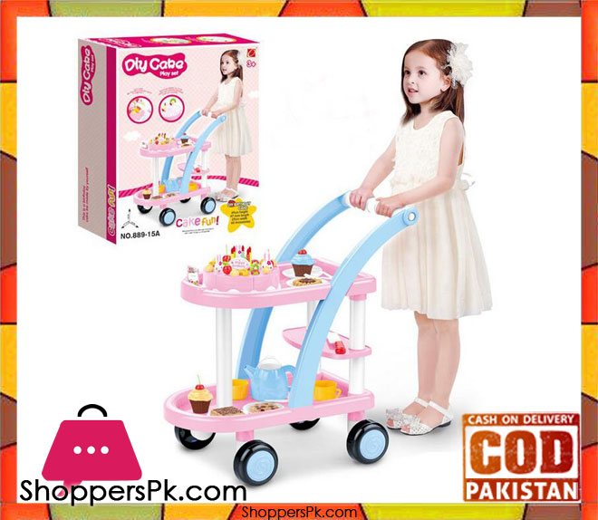 56 Pc Childrens Play Cake Trolley 889-15A