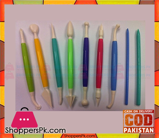 9 Piece Fondant & Gum Paste Modeling Tool Set