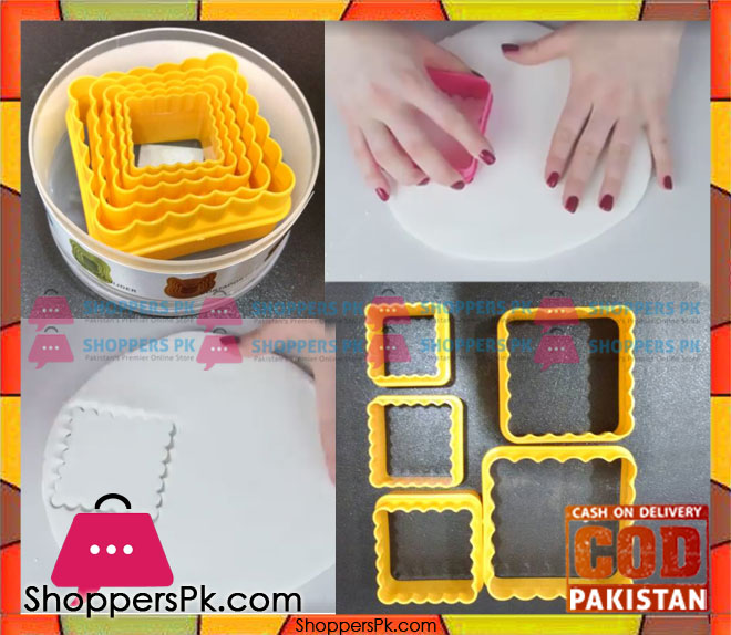 Square Cookie Cutter 5 Piece Plastic Set