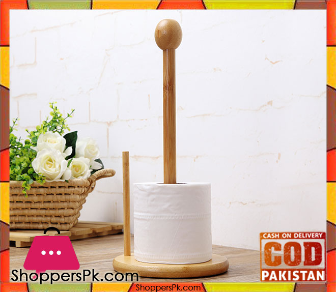 Vertical Bamboo Wood Tissue Holder
