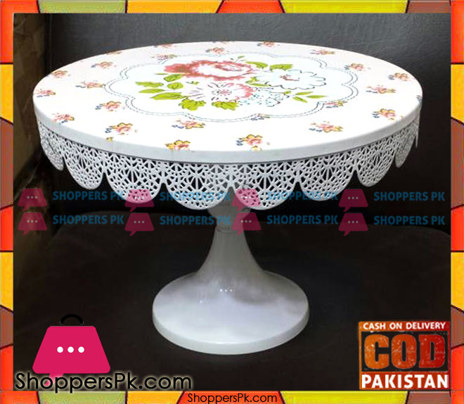 Vintage Lace Metal Cake Stand Pedestal