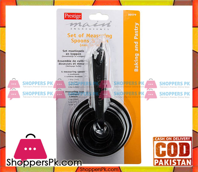 Prestige Measuring Spoons Cups Steel Black 50179