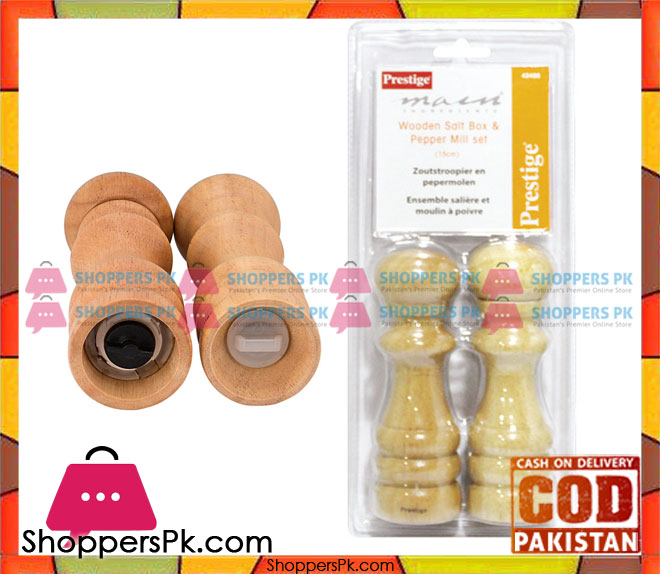 Prestige Wooden Salt Shaker & Pepper Mill Set 15 CM 42408