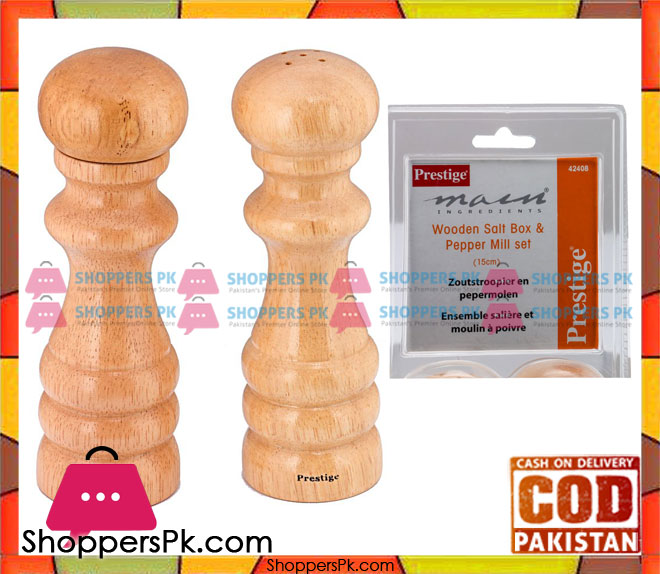 Prestige Wooden Salt Shaker & Pepper Mill Set 15 CM 42408