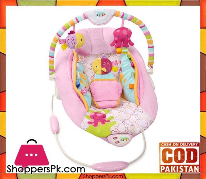 Mastela Soothe Me Softly Bouncer Pink Flutterby Fishes
