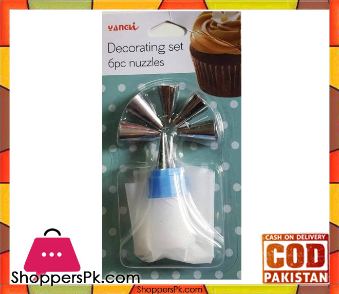 Washable Icing Bag With 6 Pcs Stainless Steel Nozzles