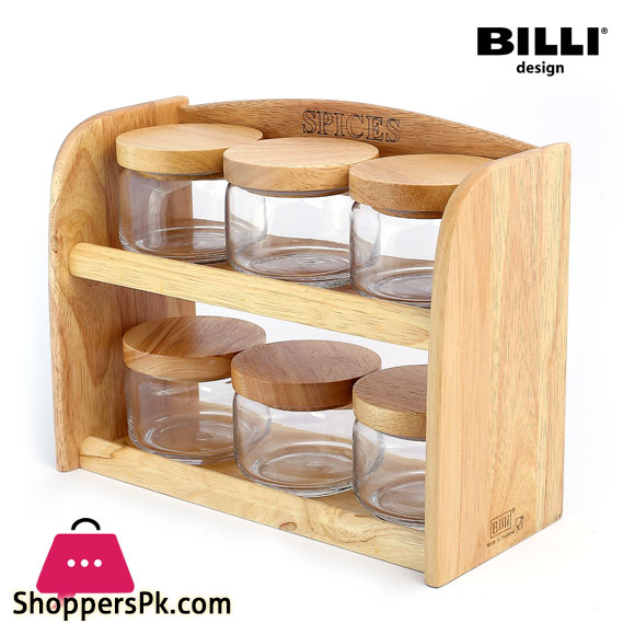 Billi 6 Pcs Glass Jar Set Thailand Made #GWOG55-6