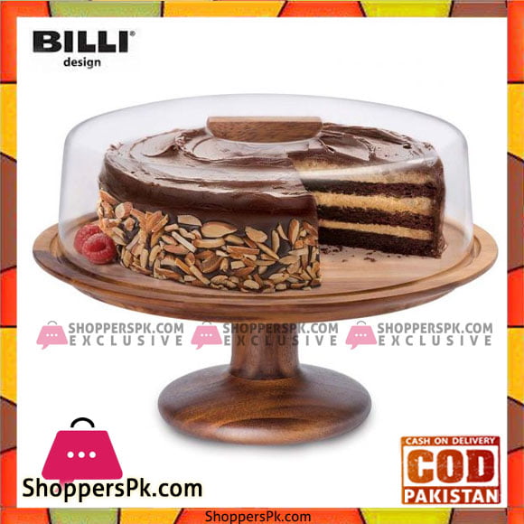 Billi Cake Dish Cake Dome with Wooden Stand #WP913