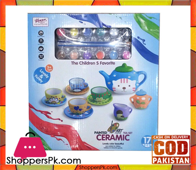 Children Toy Tea Set Ceramic Painting 17 Pcs