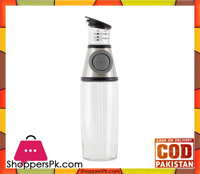 Press And Measure Glass Oil Vinegar Dispenser Glass Oil Bottle 500ML