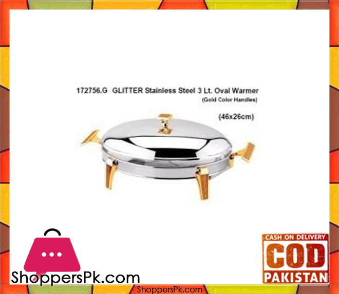 REGENT-172756G-GLITTER-GOLD-3L-Oval-Dish