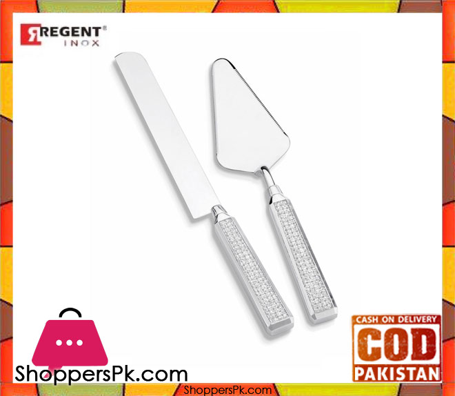 Regent Glitter Cake Lifter and Knife 2 Piece Set C1172CW