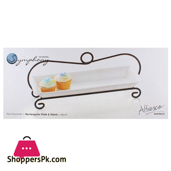 Symphony Rectangular Plate And Stand 46cm #ES3850