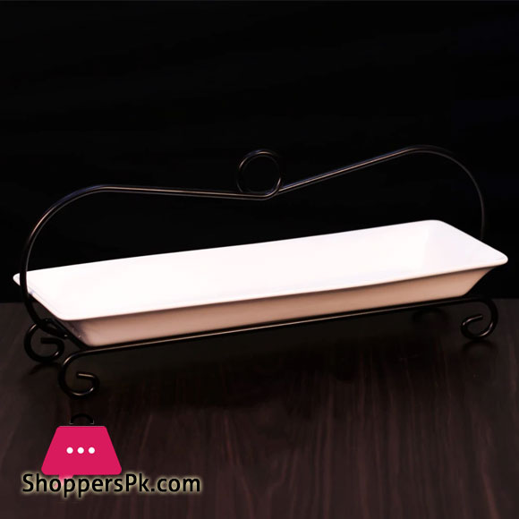Symphony Rectangular Plate And Stand 46cm #ES3850