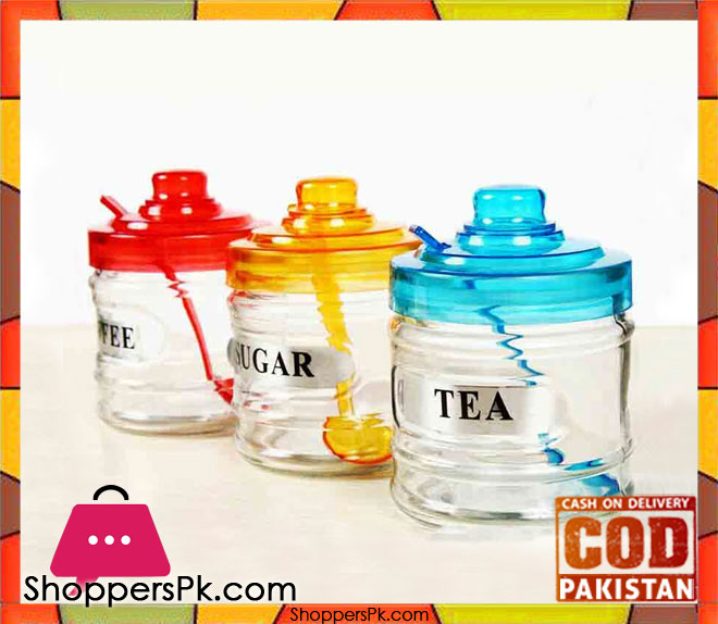 3 Pieces Glass Jar Set