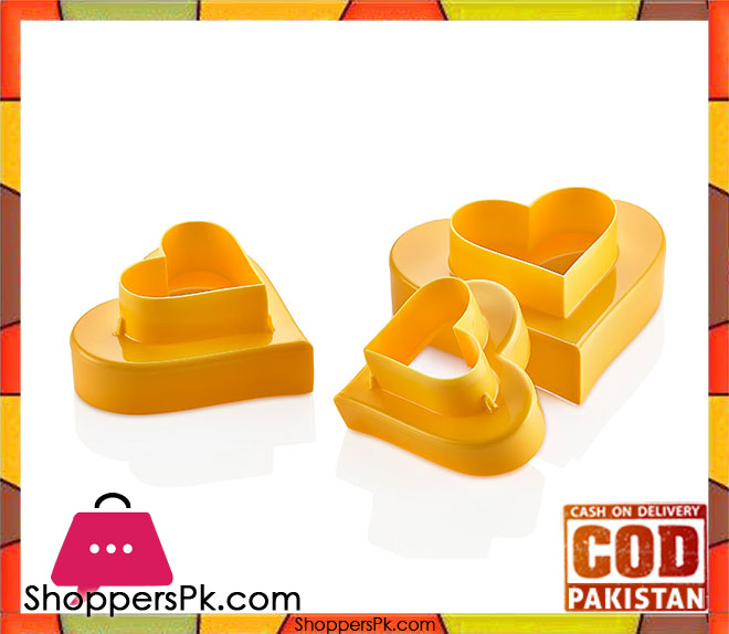 3x Double Sided Heart Cookie Cutter