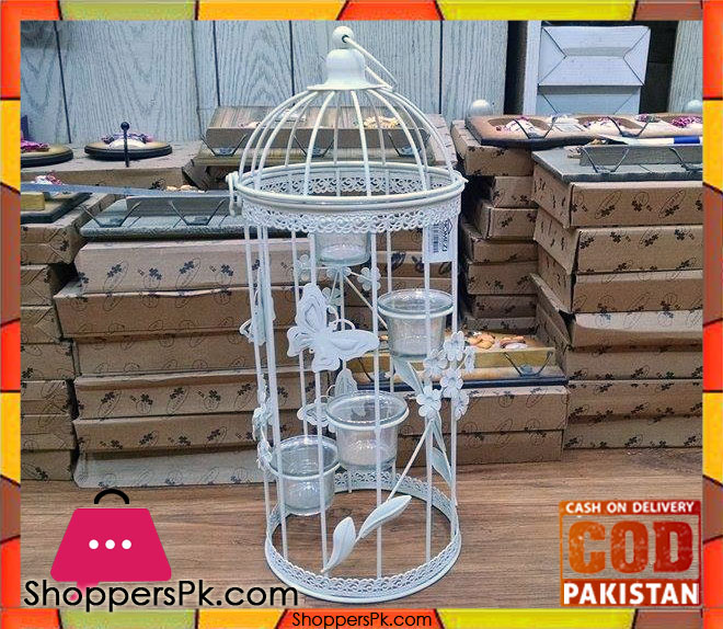 Iron Bird Cage Candle Stand (Small) 111