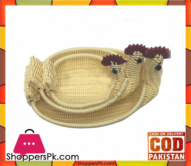 Set Of 3 Fruit Decorative Chicken Design Tray