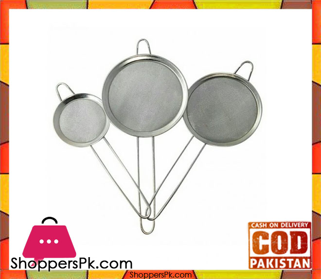 Set of 3 Steel Mesh Tea Strainer
