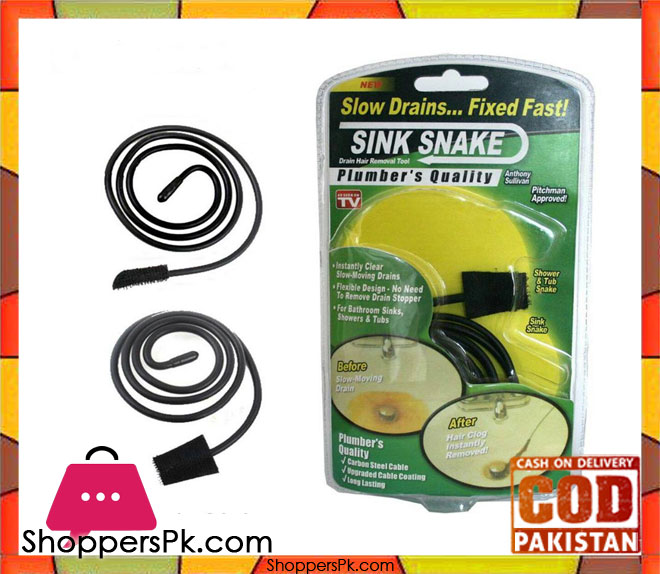 Sink Snake, Drain Hair Removal Tool - Plumbers Quality