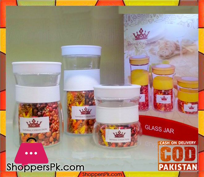 Imperial Collection 3 Pieces Glass Jar Set