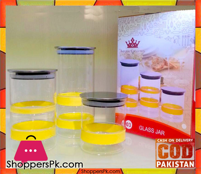 Imperial Collection Glass Jar set 3 Pieces